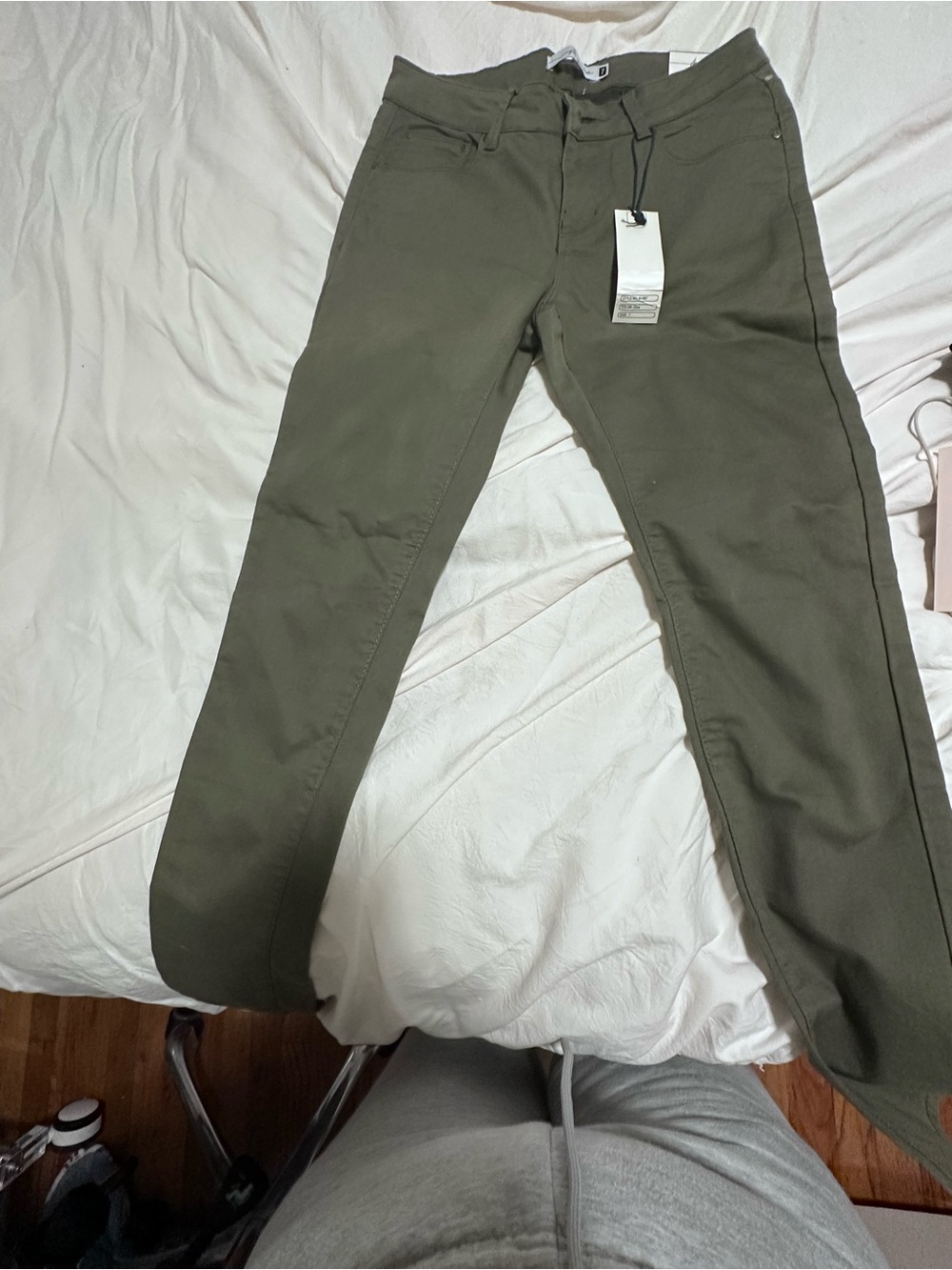 Men's Olive Green Stretch Pants